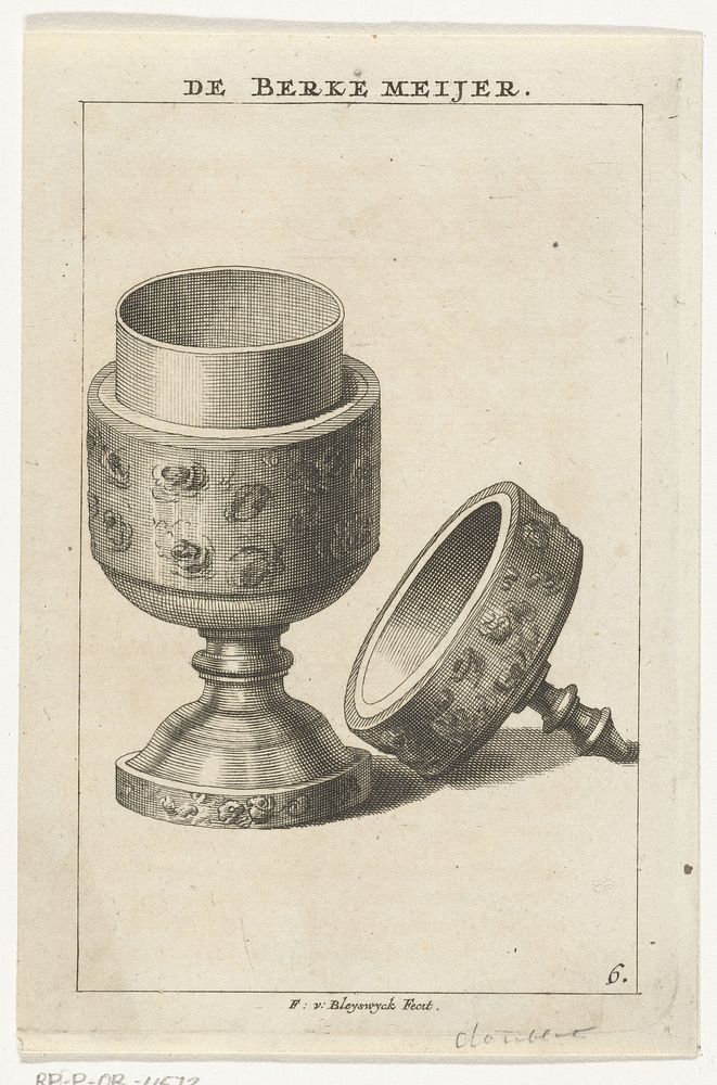 Pot of drinkbeker met deksel (1730 - 1735) by François van Bleyswijck