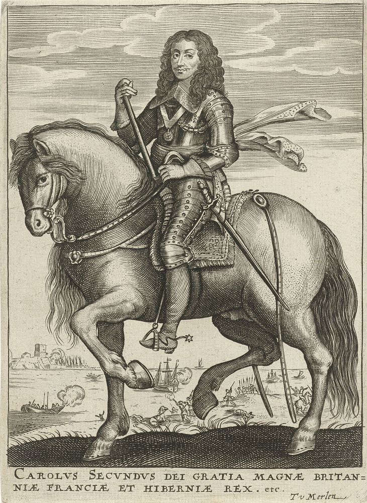 Portret van Karel II, koning van Engeland (1619 - 1672) by Theodor van Merlen II