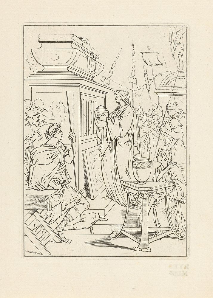 Romeinen rond een tombe (1683 - 1733) by Bernard Picart