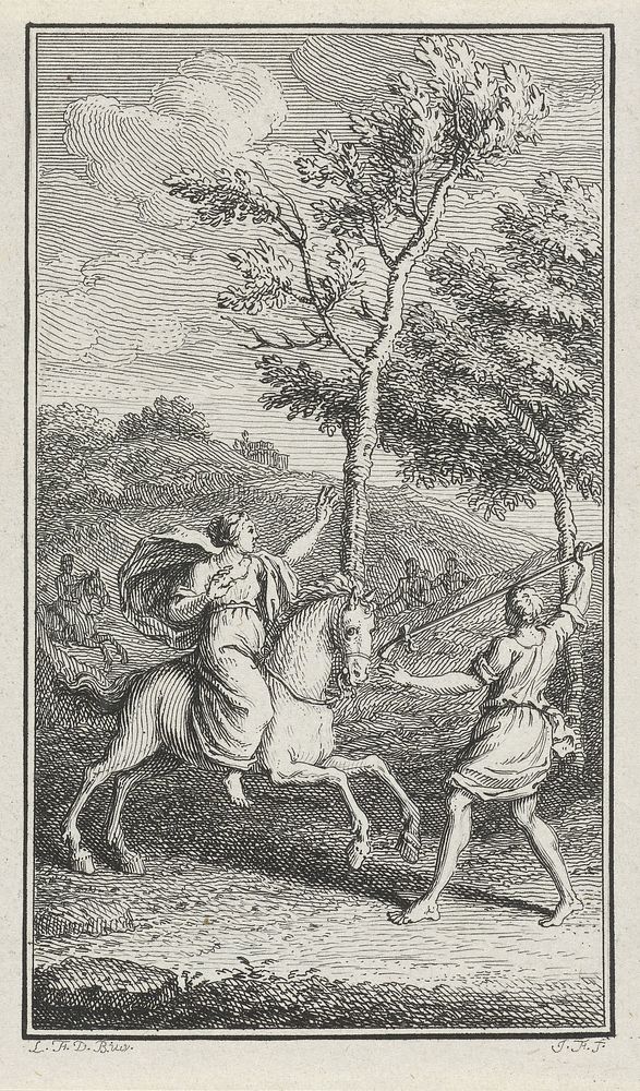 Vrouw te paard (1703 - 1767) by Jacob Folkema and Louis Fabritius Dubourg