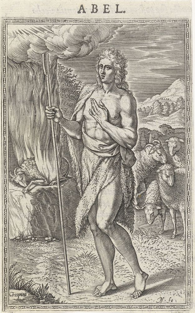 Abel (1577) by Johann Sadeler I, Chrispijn van den Broeck and Christoffel Plantijn