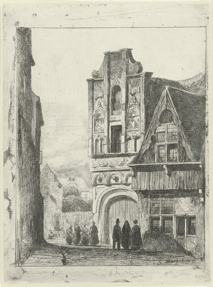 Figuren bij een Renaissance gevel (1879) by Lambertus Hardenberg 1822 1900