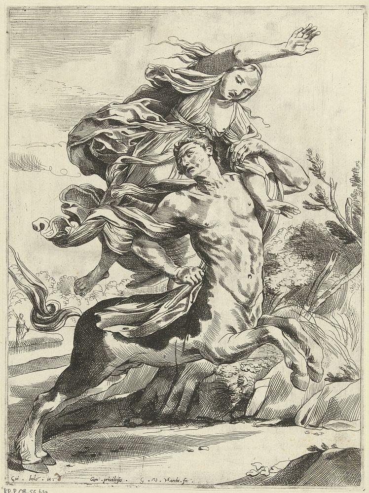 Ontvoering van Deïanira door Nessus (1603 - 1637) by Willem van Haecht II and Giambologna