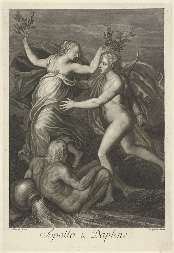 Apollo en Daphne (1659 - 1731) by Pieter van Gunst and Titiaan