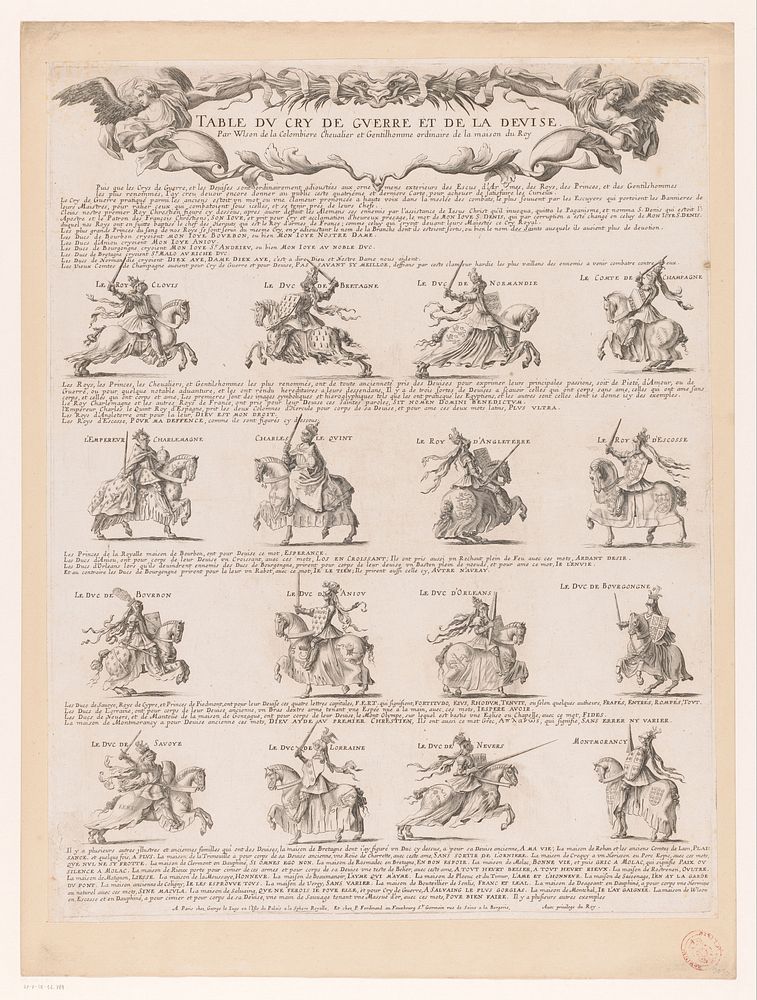 Overzicht van oorlogskreten en leuzen (1645) by Samuel Bernard, George Lejuge, Pierre Ferdinand, Marc de Vulson de la…