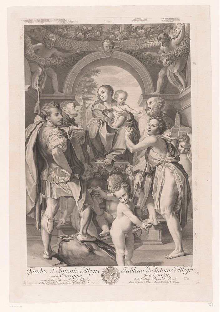 Maria met Kind en Johannes de Doper, H. Geminianus, H. Petrus Martyr en H. Joris (c. 1750 - c. 1753) by Nicolas de Beauvais…