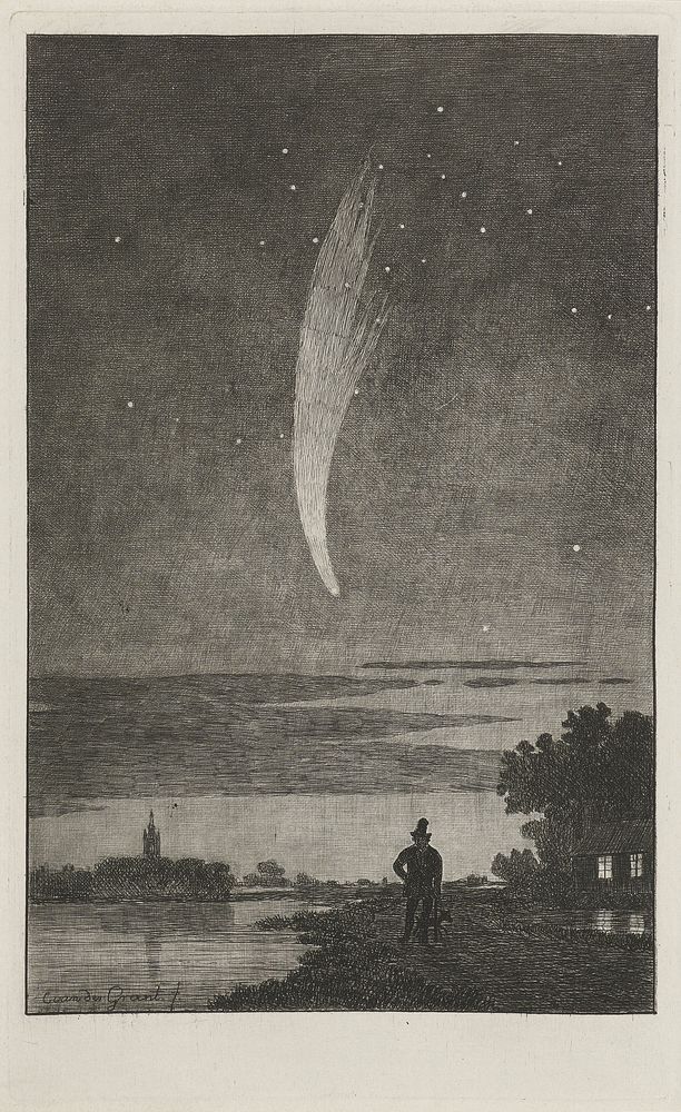 De komeet van Donati, 1858 (1858 - 1860) by Cornelis van der Griendt