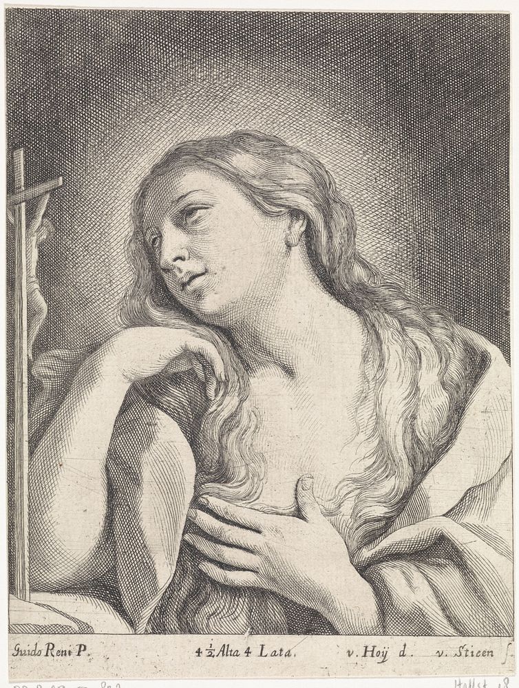 Maria Magdalena (1643 - 1672) by Franciscus van der Steen, Nicolaus van Hoeij and Guido Reni