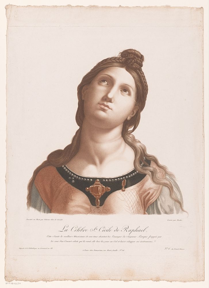 Heilige Cecilia (1764 - 1811) by Louis Charles Ruotte, Rafaël, Emilie Delorme and Gilles Demarteau