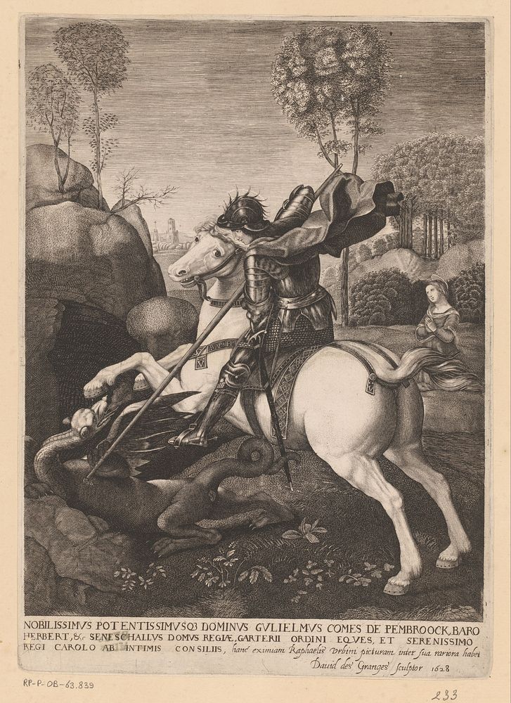 Heilige Joris en de draak (1628) by David Des Granges, Rafaël and Lucas Vorsterman I