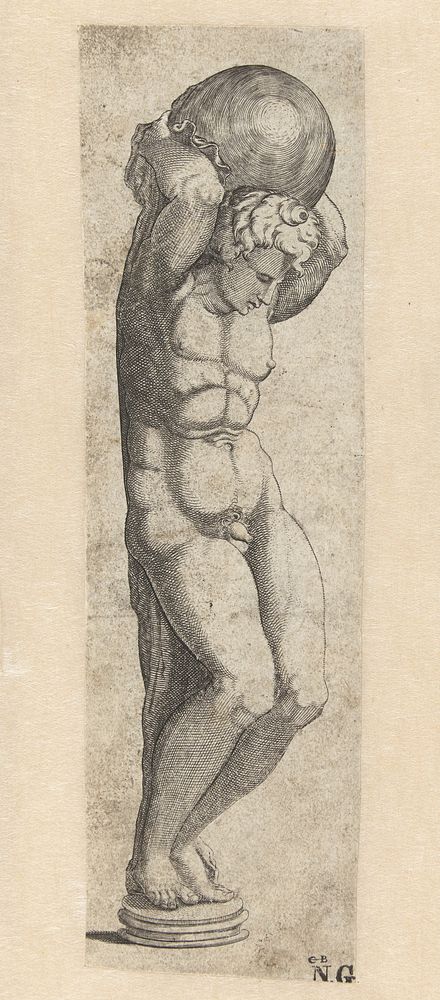 Sculptuur. Atlas (c. 1535 - c. 1540) by anonymous and Cornelis Bos