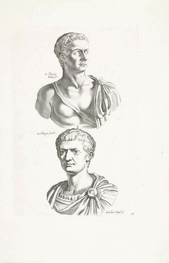 Twee portretbustes van keizer Tiberius (1640) by Reinier van Persijn, Joachim von Sandrart I and Giovanni Citosibio Guidi