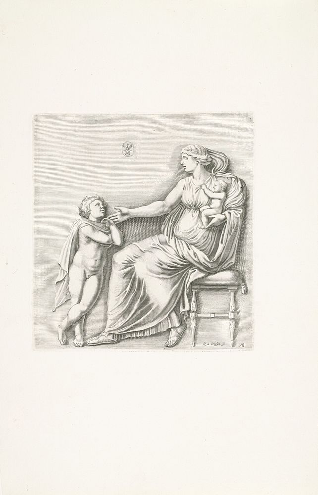 Bas-reliëf van een vrouw en een putto (1640) by Reinier van Persijn and Nicolò Lorenese