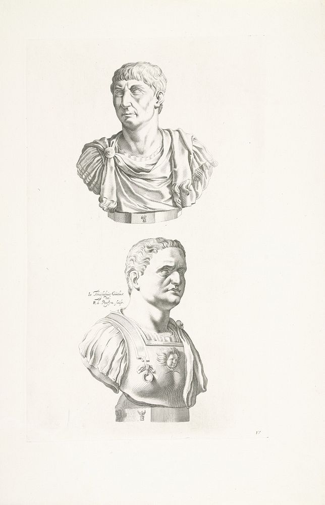 Twee portretbustes van keizer Trajanus en keizer Domitianus (1640) by Reinier van Persijn and Giovanni Citosibio Guidi