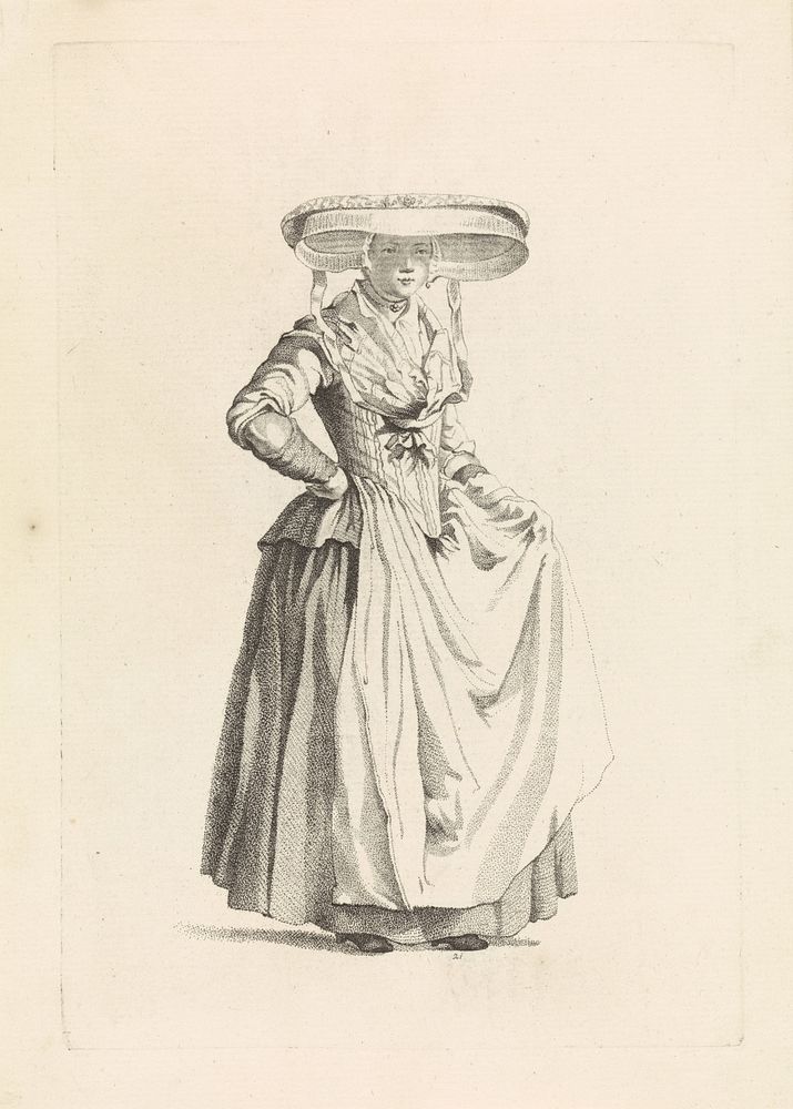 Vrouw met brede hoed (1818 - 1833) by Mathias de Sallieth, Jacob Perkois and Johannes Huibert Prins