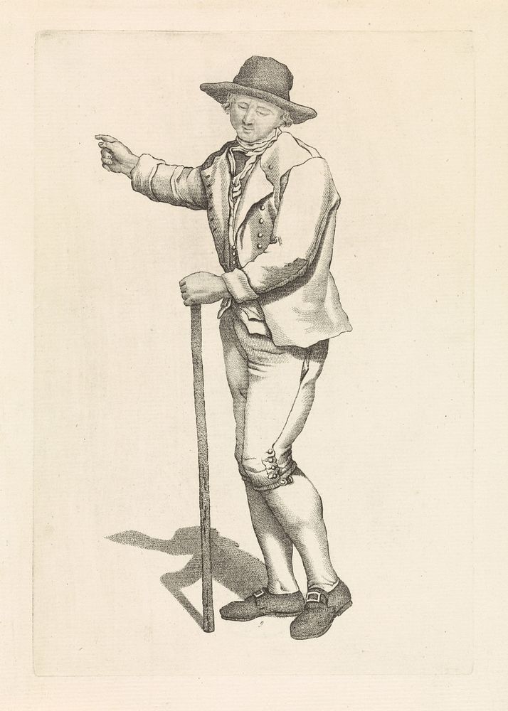 Blinde man met stok (1818 - 1833) by Mathias de Sallieth, Jacob Perkois and Johannes Huibert Prins