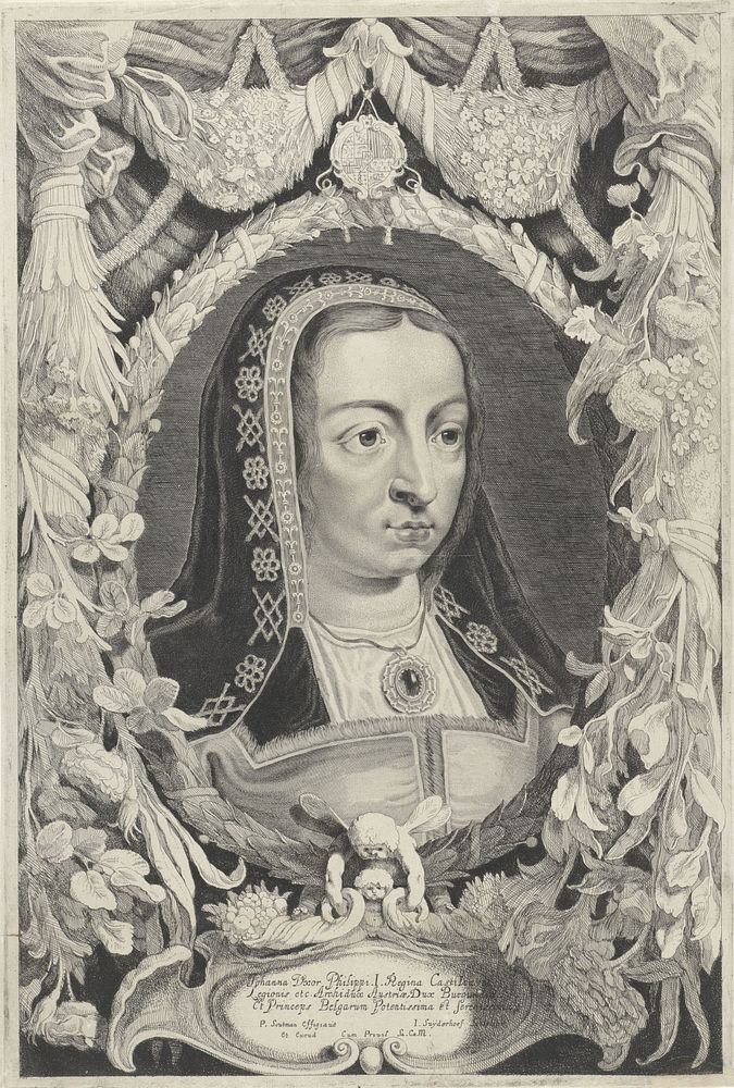Portret van Johanna de Waanzinnige, koningin van Castilië (1644 - 1650) by Jonas Suyderhoef, Pieter Claesz Soutman, Pieter…