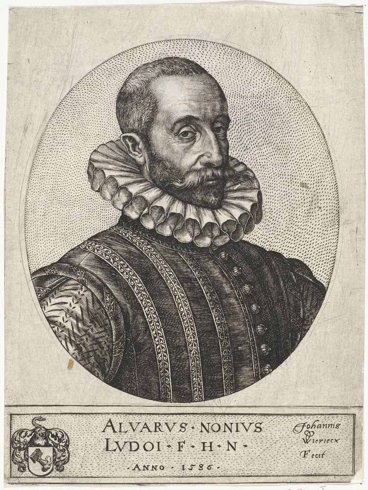 Portret van Ludovicus Nonnius (Alvarez Nuňez) (1586) by Johannes Wierix