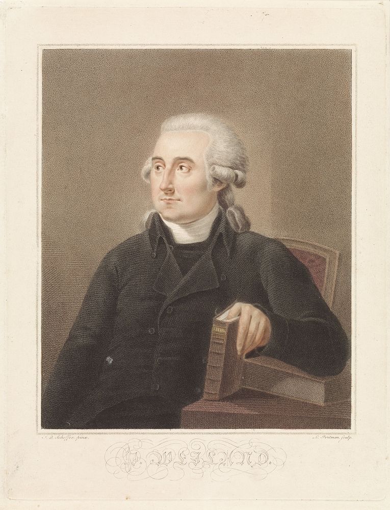 Portret van Pieter Weiland, taalkundige en remonstrants predikant (1787 - 1828) by Ludwig Gottlieb Portman and Johan Bernard…
