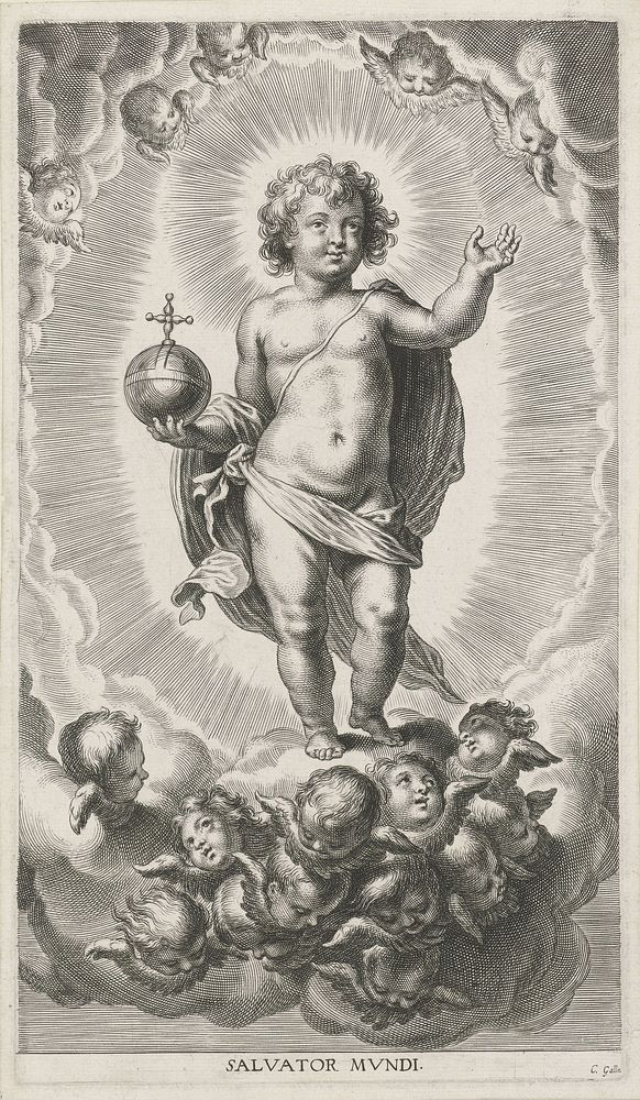 Christuskind met rijksappel (1586 - 1650) by Cornelis Galle I