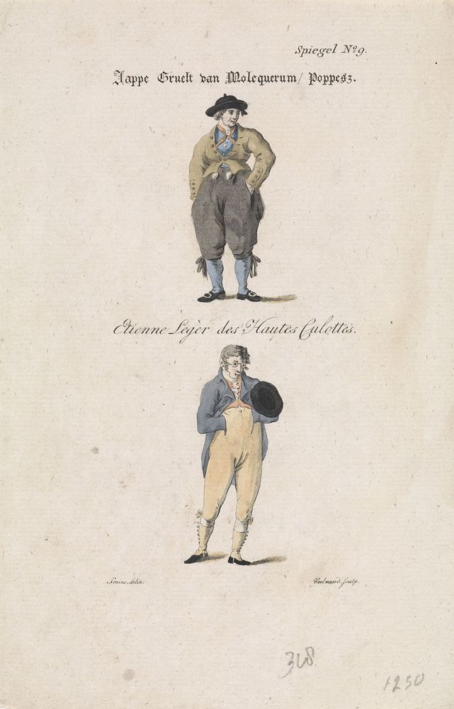Twee staande mannen met de handen in de zakken (1776 - 1851) by Daniël Veelwaard I and Jacob Smies