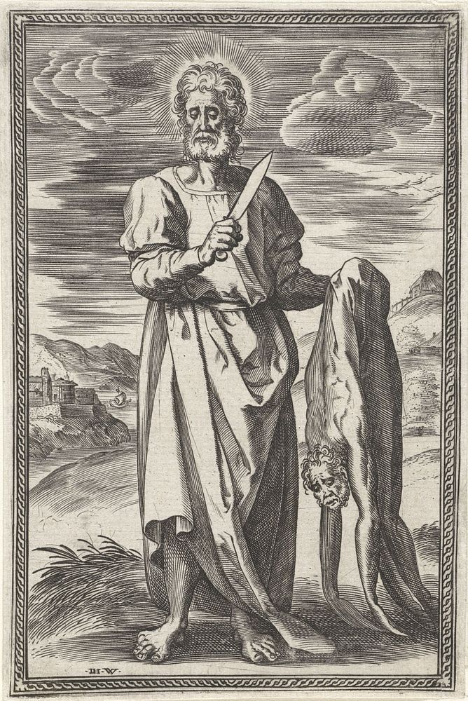H. Bartolomeüs (1559 - before 1585) by Johannes Wierix and Chrispijn van den Broeck