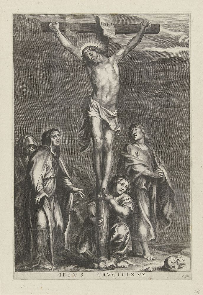 Christus aan het kruis (after 1650 - 1678) by anonymous, Cornelis Galle II, Abraham van Diepenbeeck and Cornelis Galle II