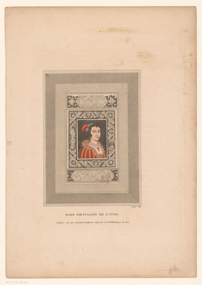 Buste van een vrouw in een versierde lijst (1785 - 1829) by Jacques Louis Constant Lecerf