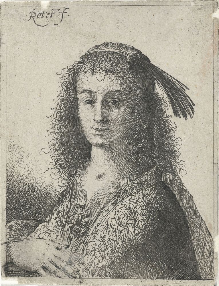 Buste van een jonge vrouw (1639 - 1706) by Pieter Rottermondt