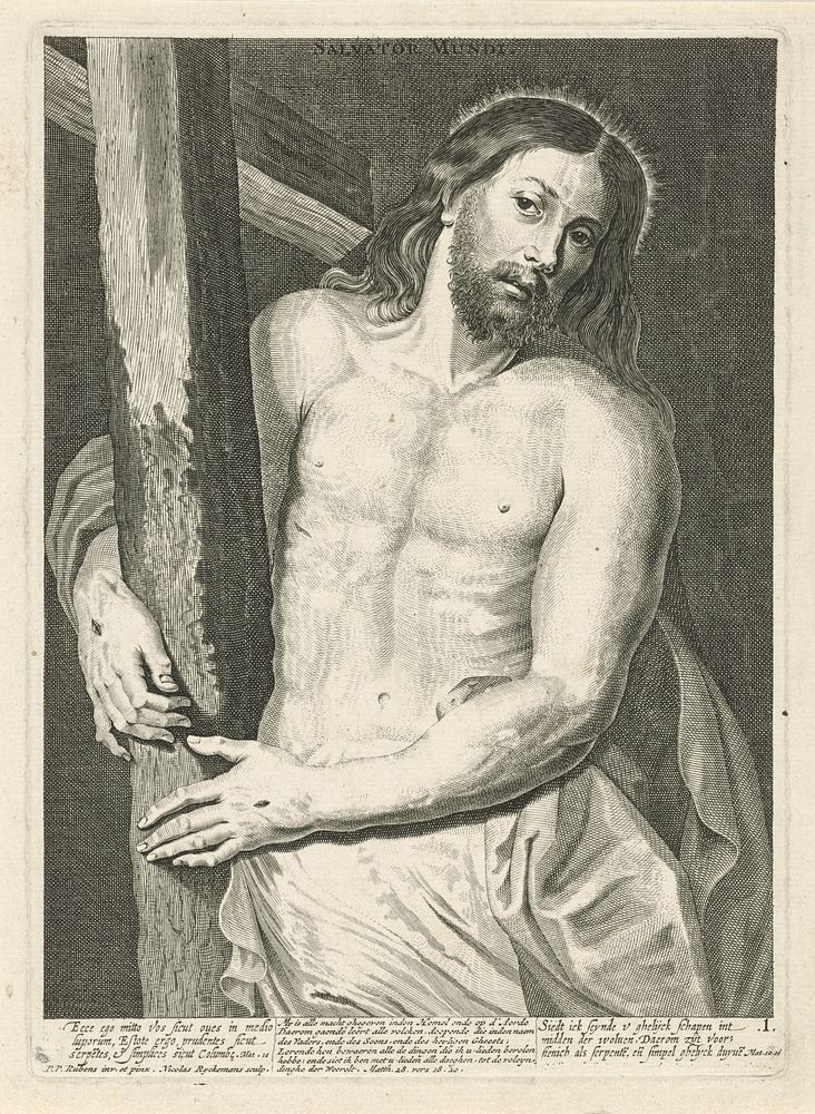 Christus met het kruis (after 1717) by Nicolaes Ryckmans and Peter Paul Rubens