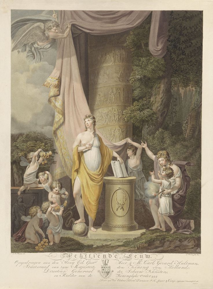 Allegorie op de afgelopen achttiende eeuw (1807) by Ludwig Gottlieb Portman, Jan Willem Pieneman, P H Meyer and Co and Carel…
