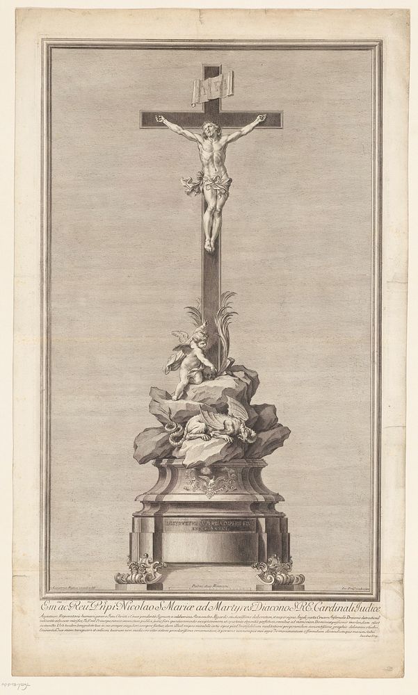 Sculptuur met kruisbeeld (1742) by Jakob Frey I and Agostino Masucci