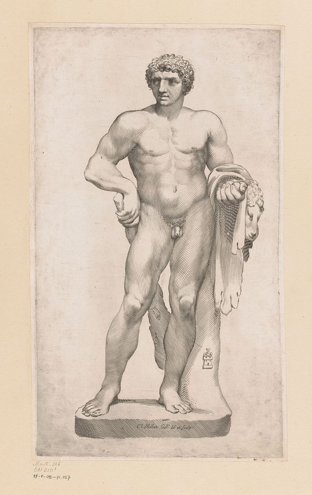 Standbeeld van Hercules (1636 - 1637) by Claude Mellan and Claude Mellan