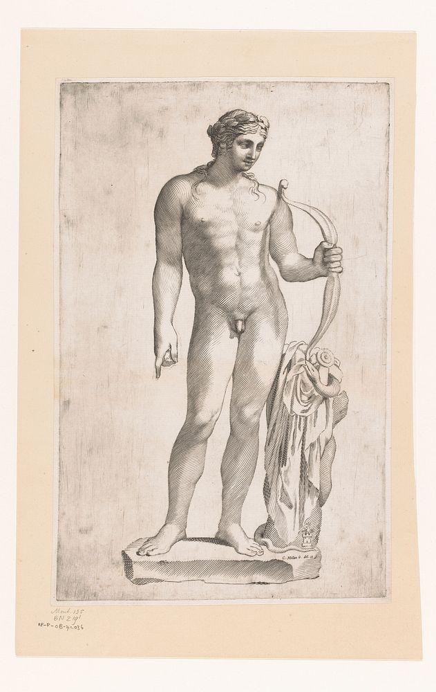 Standbeeld van Apollo (1636 - 1637) by Claude Mellan and Claude Mellan