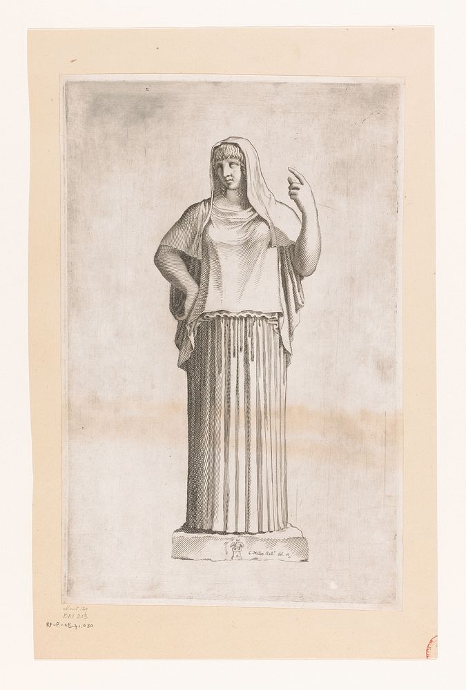 Standbeeld van een Vestaalse maagd (1636 - 1637) by Claude Mellan and Claude Mellan