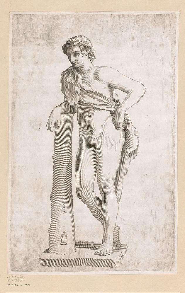 Standbeeld van een jonge naakte faun (1636 - 1637) by Claude Mellan and Claude Mellan
