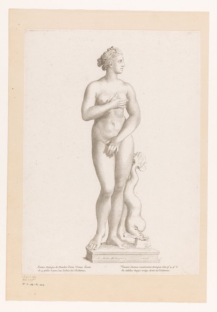 Standbeeld van Venus of Amphitrite (1677) by Claude Mellan, Claude Mellan, Imprimerie Royale and Imprimerie Royale