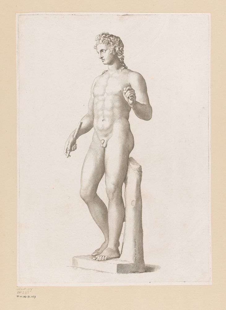 Standbeeld van naakte jongeman (1677) by Claude Mellan, Claude Mellan, Imprimerie Royale and Imprimerie Royale