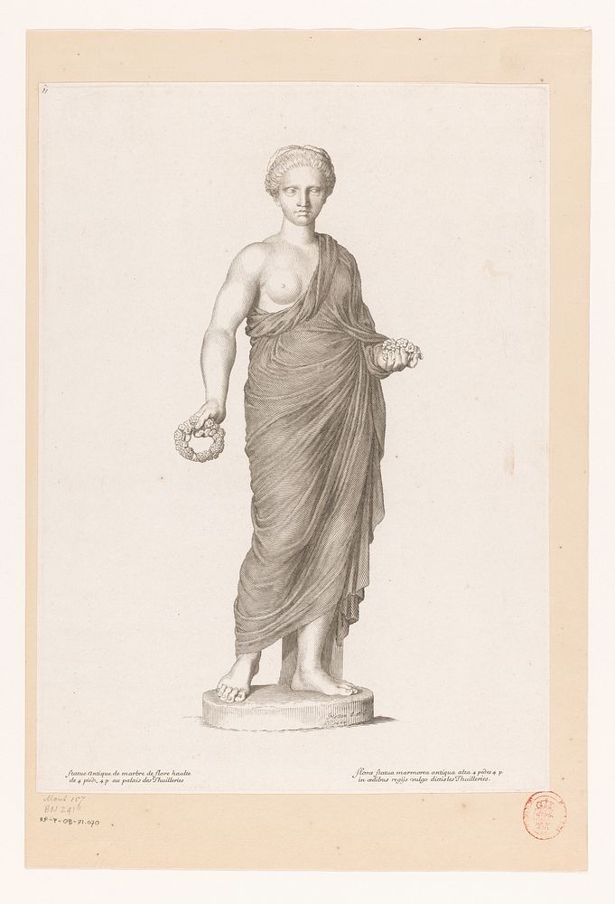 Standbeeld van Flora (1677) by Claude Mellan, Claude Mellan, Imprimerie Royale and Imprimerie Royale