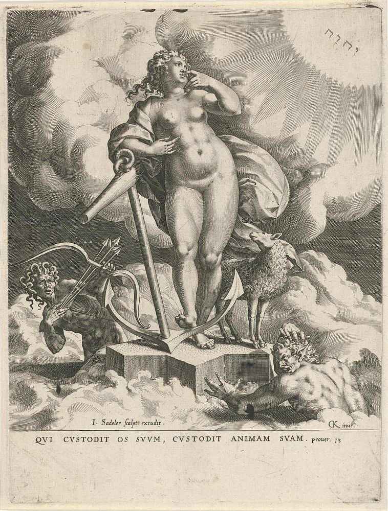 Allegorie van de Hoop (1560 - 1600) by Johann Sadeler I, Cornelis Ketel and Johann Sadeler I