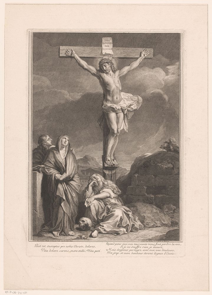 Christus aan het kruis (1684 - 1749) by Nicolas Henri Tardieu, Charles Le Brun, Nicolas Henri Tardieu and Franse kroon