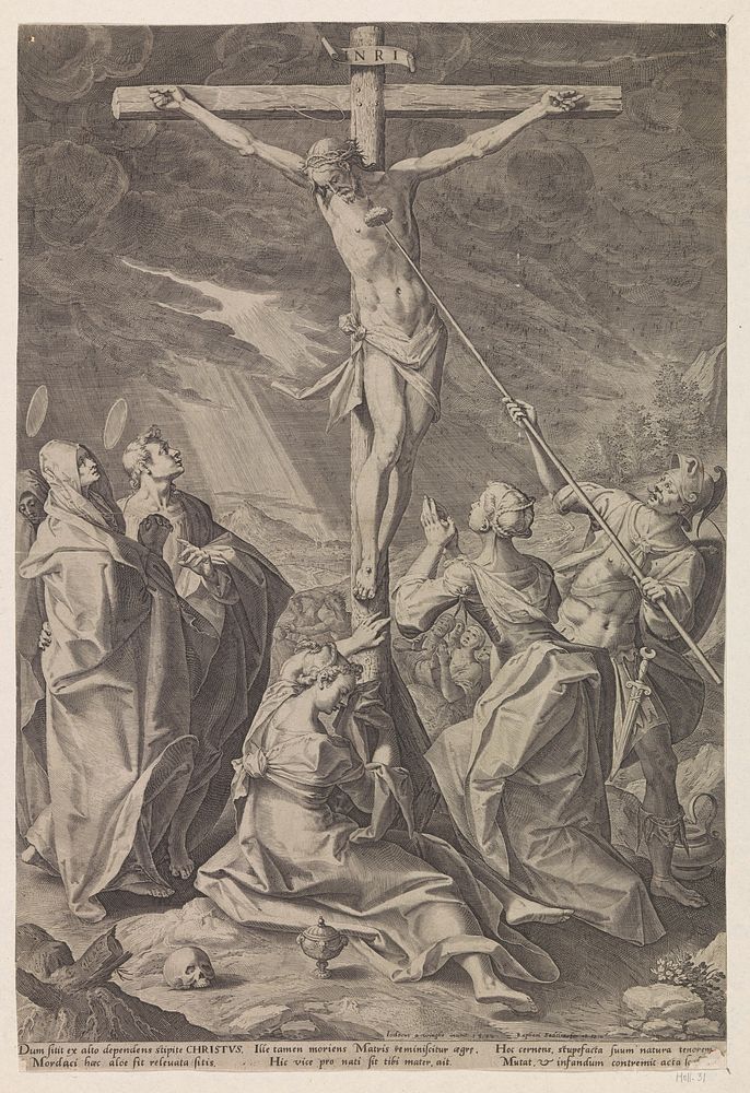 Christus aan het kruis (1590) by Raphaël Sadeler I, Joos van Winghe and Raphaël Sadeler I