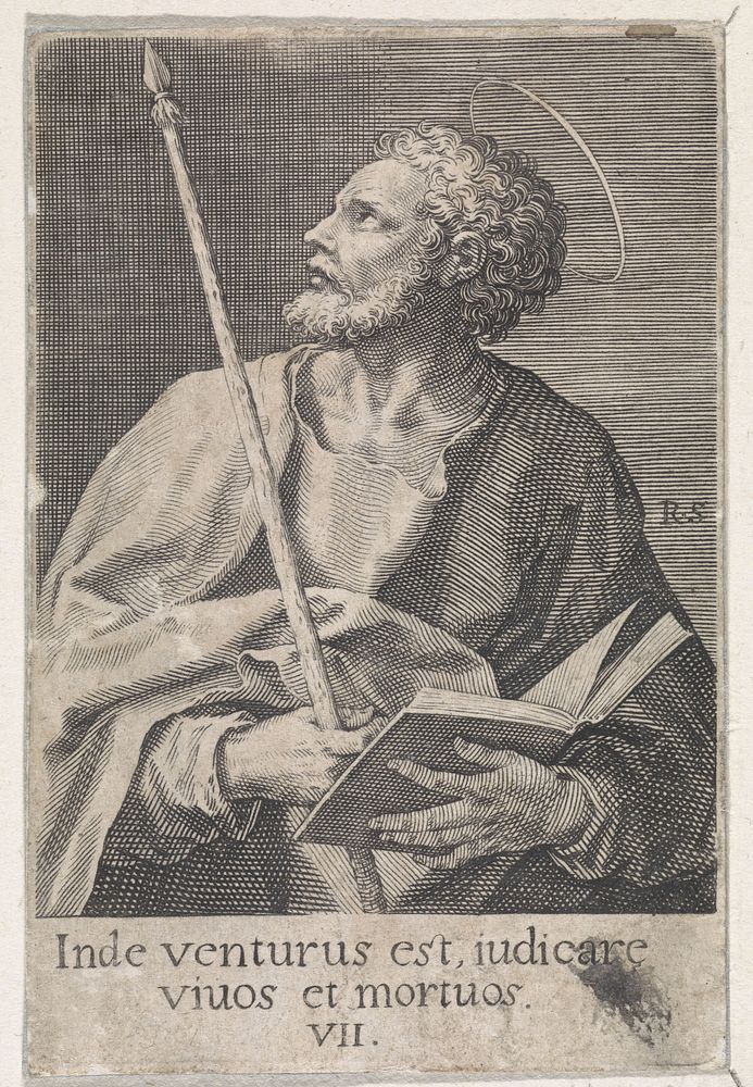Apostel Thomas (1570 - 1600) by Raphaël Sadeler I and Maerten de Vos