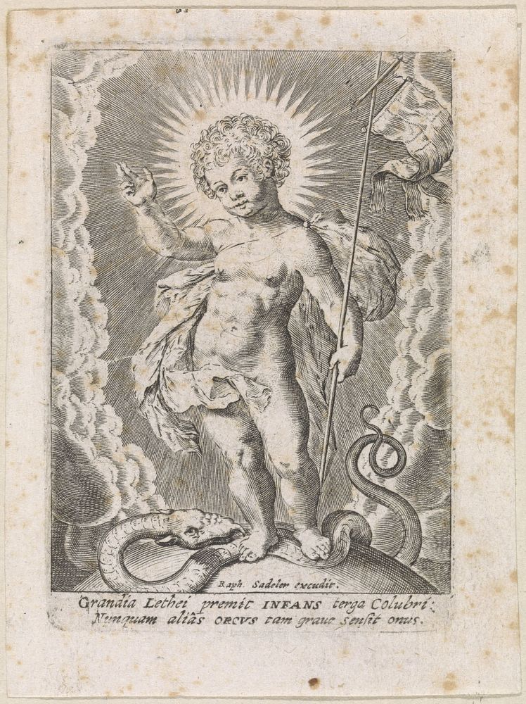 Christuskind met vaandel (1617) by Raphaël Sadeler I, Raphaël Sadeler II, Raphaël Sadeler I and Anna Bergia