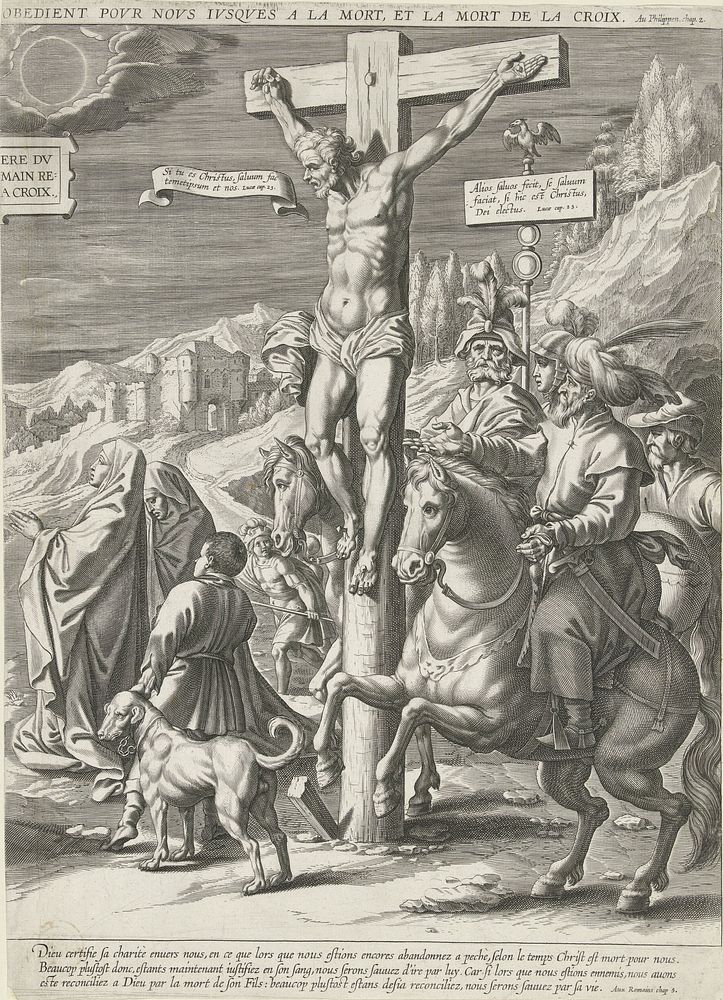 Kruisiging van Christus, rechterdeel (1590 - 1632) by Pieter de Jode I, Pieter de Jode I and Pieter de Jode I