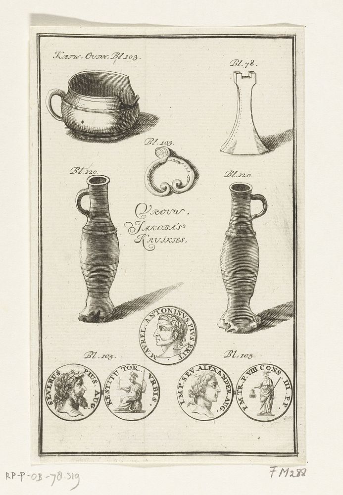 Jacobakannen en andere oudheden (1743 - 1745) by anonymous