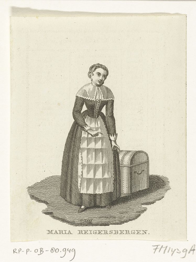 Maria van Reigersberg staande naast de boekenkist, 1621 (1800 - 1899) by anonymous