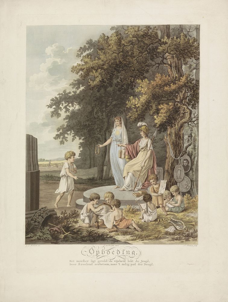 Allegorie op het onderwijs, 1809 (1809) by Ludwig Gottlieb Portman, Gerrit Jan Michaëlis and Johannes van der Hey