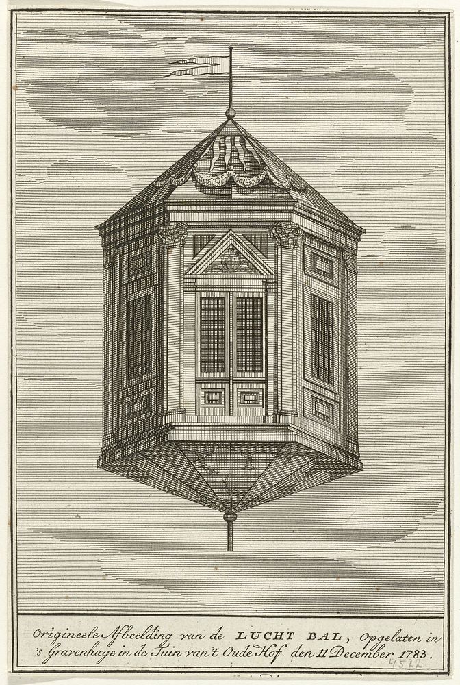 Luchtballon in de vorm van een huis, 1783 (1783 - 1784) by anonymous