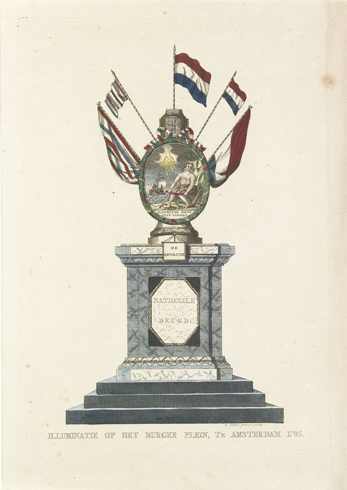 De Revolutie, decoratie op het Koningsplein, 1795 (1795) by A Schol II